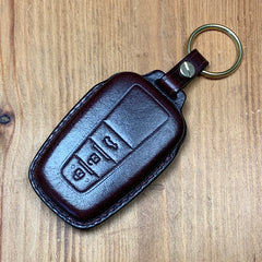 leather keychain fob​ Dark Brown Leather Toyota Key Fob Cover Handmade Toyota Leather Case For Key Fob with Belt Clip