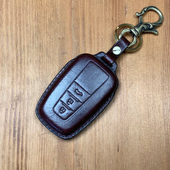 leather key fob keychain​ Dark Brown Leather Toyota Key Fob Cover Handmade Toyota Leather Case For Key Fob with Belt Clip