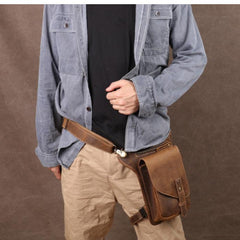 thigh bags Mens Leather Thigh Bag Fanny Pack for Men Drop Leg Bag Leather Bum Bag Waist Bag