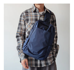 Nylon Navy Large Sling Bag For Men