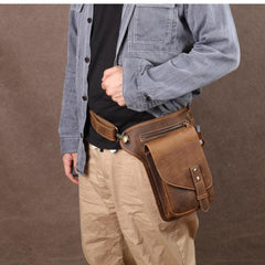 bags for legs Mens Leather Thigh Bag Fanny Pack for Men Drop Leg Bag Leather Bum Bag Waist Bag