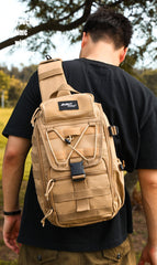 Khaki military rucksack Large Tactical Sling Bag For Men Canvas Military Backpack For Men Military Rucksack