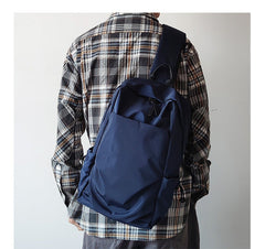 Nylon Navy Large Sling Bag For Men