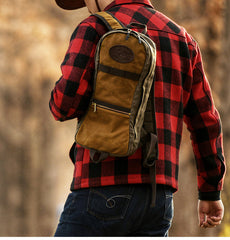 Slim Waxed Hiking Canvas Backpack Slim Canvas Mens Waterproof Backpack for Men