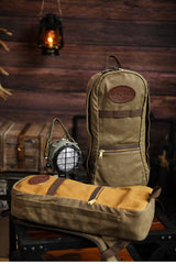 Slim Waxed Hiking Canvas Backpack Slim Canvas Mens Waterproof Backpack for Men