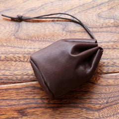 mens coin pouch Leather Coin Pouch Drawstring Pouch Male Coin Pouch Small Coin Pouch