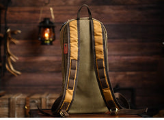 Slim Waxed Hiking Canvas Backpack Slim Canvas Mens Waterproof Backpack for Men