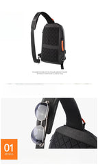 Waterproof Oxford Fabric Fashion Sling Bag For Big Men