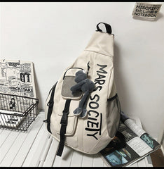 Nylon Large Sling Bag For Big Men White Waterproof Hiking Huge Sling Bag For Women