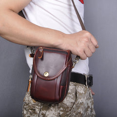 Leather Belt Pouch Mens Small Crossbody Bag Cell Phone Belt Holster Mens Leather Belt Bag leather phone belt holster​