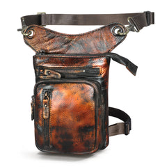 hip bag with leg strap Motorcycle Thigh Bag Belt Pouch Leather Drop Leg Bag Mens Leather Thigh Bag Left Leg Pack 