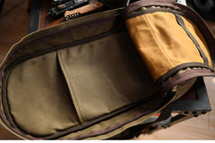 Slim Waxed Hiking Canvas Backpack Slim Canvas Mens Waterproof Backpack for Men