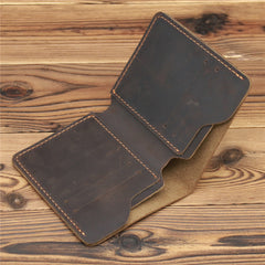 vertical bifold wallets for men Coffee Leather Mens Slim Bifold Wallet Small Wallets Vertical Billfold Wallet Front Pocket Wallet for Men