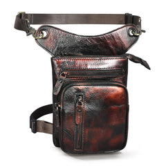 men's leg bag Motorcycle Thigh Bag Belt Pouch Leather Drop Leg Bag Mens Leather Thigh Bag Left Leg Pack 