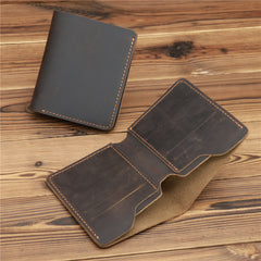 men minimalist wallet Leather Mens Slim Bifold Wallet Small Wallets Vertical Billfold Wallet Front Pocket Wallet for Men