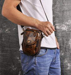 cell phone leather holster​ Leather Belt Pouch Mens Small Crossbody Bag Cell Phone Belt Holster Mens Leather Belt Bag