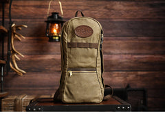 Slim Waxed Hiking Canvas Backpack Slim Canvas Mens Waterproof Backpack for Men