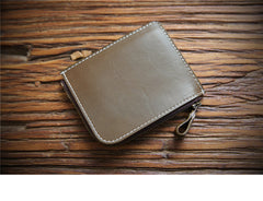 small men's wallet for front pocket​ Handmade Leather Wallet with Zipper Mens Slim Leather Wallet Front Pocket Mens Wallet