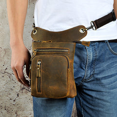 leg pack Leather Drop Leg Bag Mens Leather Thigh Bag Left Leg Pack Motorcycle Thigh Bag Belt Pouch 