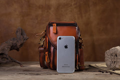 Leather Belt Pouch Mens Small Crossbody Bag iphone belt pouch Cell Phone Belt Holster Mens Leather Belt Bag