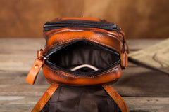 Leather Belt Pouch Mens Small Crossbody Bag small belt clip tool pouch​ Cell Phone Belt Holster Mens Leather Belt Bag