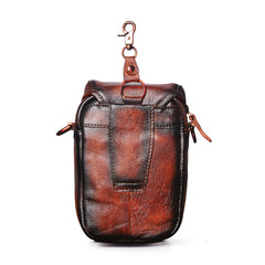 Leather Belt Pouch Mens Small Crossbody Bag small belt clip tool pouch​ Cell Phone Belt Holster Mens Leather Belt Bag