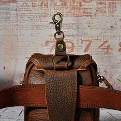 Leather Belt Pouch Mens Small Crossbody Bag belt pouch with clip​ Cell Phone Belt Holster Mens Leather Belt Bag