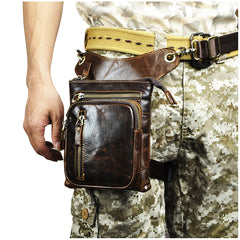 leg strap bag Leather Drop Leg Bag Mens Leather Thigh Bag Left Leg Pack Motorcycle Thigh Bag Belt Pouch 