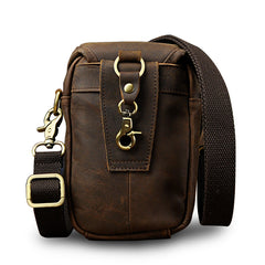 Leather Belt Pouch Mens Small Crossbody Bag Cell Phone Belt Holster belt pouch men​ Mens Leather Belt Bag