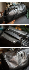 Black Leather Extra Large Sling Bag For Men