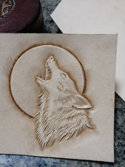 Wolf Tooled Leather Wallet Card Wallet with ID Window ID Holder Wallet Mens Wallet with ID Window 