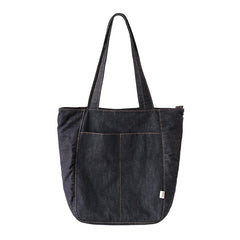 Women Blue Denim Shopper Tote Bag