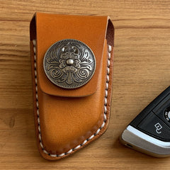 Brown Leather BMW Key Fob Cover Handmade BMW X3 Leather Case For Key Fob with Belt Loop - iwalletsmen