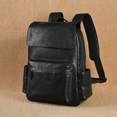 black leather backpack handbag​ Black Leather Backpack 15 inches Laptop Backpack Mens Large Leather Camera Backpack