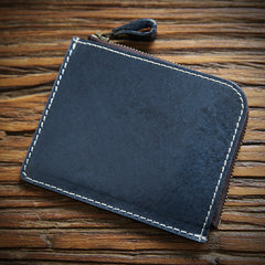 mens wallet front pocket Handmade Leather Wallet with Zipper Mens Slim Leather Wallet Front Pocket Mens Wallet