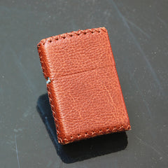 Cool Handmade Black Leather Mens Classic Zippo Lighter Case Standard Zippo Lighter Holder for Men