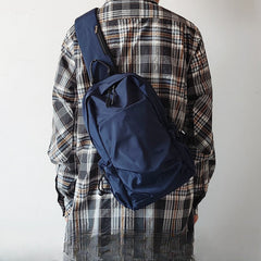 Nylon Navy Large Sling Bag For Men