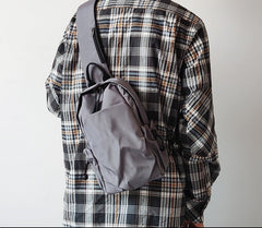 Nylon Gray Large Sling Bag For Men