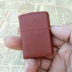 Cool Handmade Black Leather Mens Classic Zippo Lighter Case Standard Zippo Lighter Holder for Men