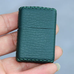 Cool Handmade Black Leather Mens Classic Zippo Lighter Case Standard Zippo Lighter Holder for Men