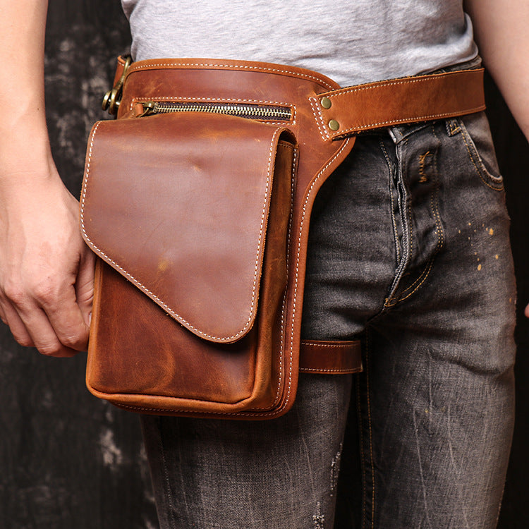 Leather Thigh Bag Hip Bag Leather Covered Leg Bag Thigh 