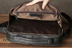 Genuine Leather Mens Cool Messenger Bag Briefcase Work Bag Business Bag for men