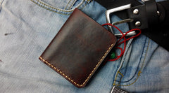 Vintage Leather Mens Bifold Small Wallet Leather Small Wallets for Men - iwalletsmen