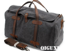 Mens Waxed Canvas Overnight Bag Canvas Weekender Bag Canvas Travel Bag for Men - iwalletsmen