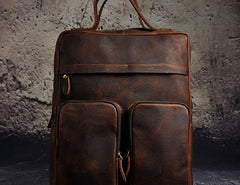 Cool Mens Leather Backpack Vintage Travel Backpack School Backpack for men - iwalletsmen