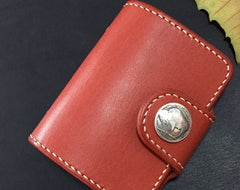 Handmade Leather Mens Cool billfold Wallet Card Holder Small Card Slim Wallets for Men