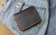 Vintage Leather Mens Bifold Small Wallet Leather Small Wallets for Men - iwalletsmen