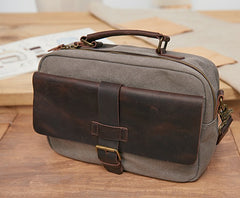 Mens Canvas Gray Cool Messenger Bag Side Bag Canvas Handbag for Men - iwalletsmen