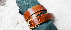 Handmade Leather Brown Mens Belt Leather Belt for Men - iwalletsmen