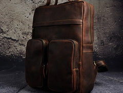 Cool Mens Leather Backpack Vintage Travel Backpack School Backpack for men - iwalletsmen